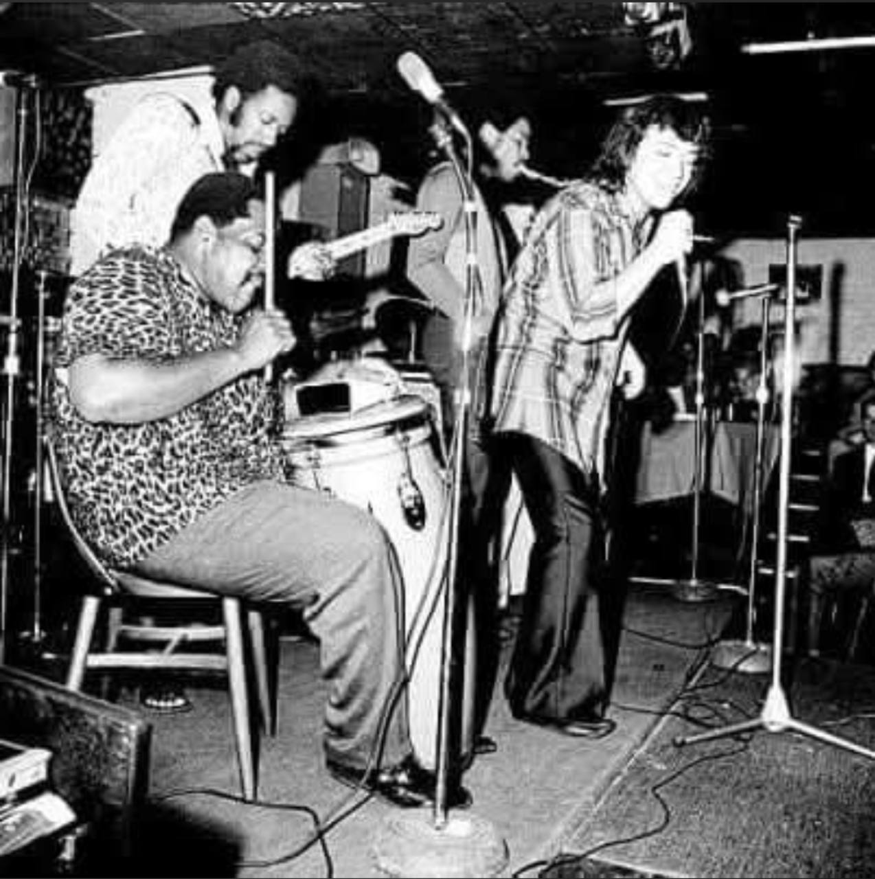Historical photograph of musicians performing, supplied for the Papa Dee Allen family archive